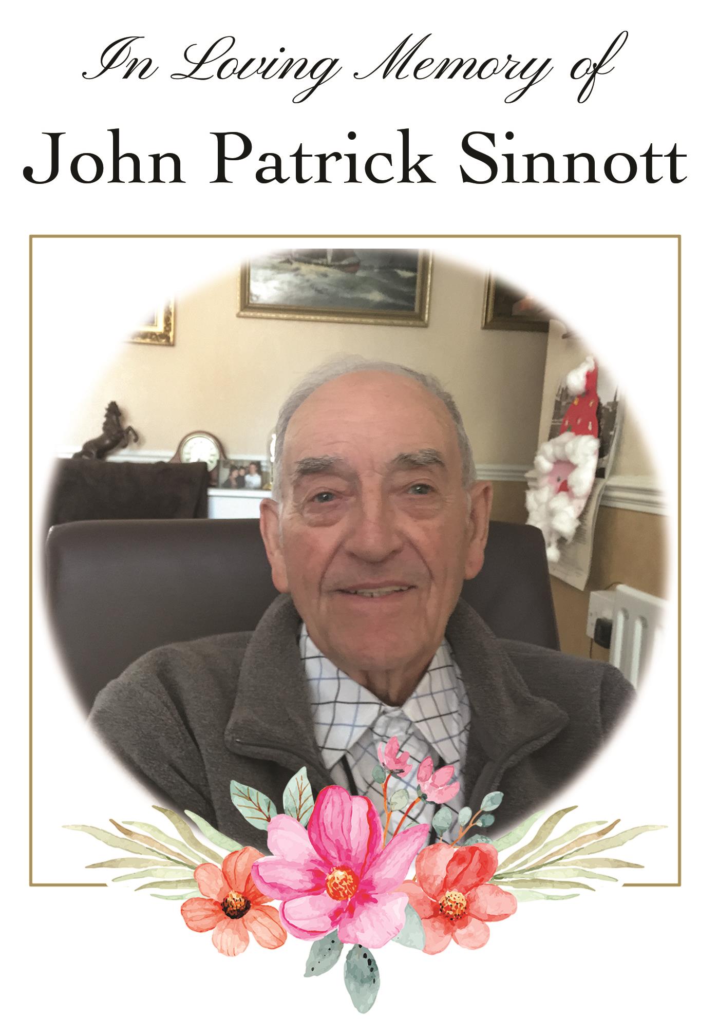 Funeral Notice for Mr John Patrick Sinnott